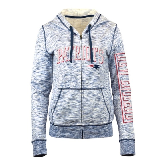 NEW ENGLAND PATRIOTS Women's Space-Dye Full-Zip Fleece Hoodie size M - Picture 1 of 16